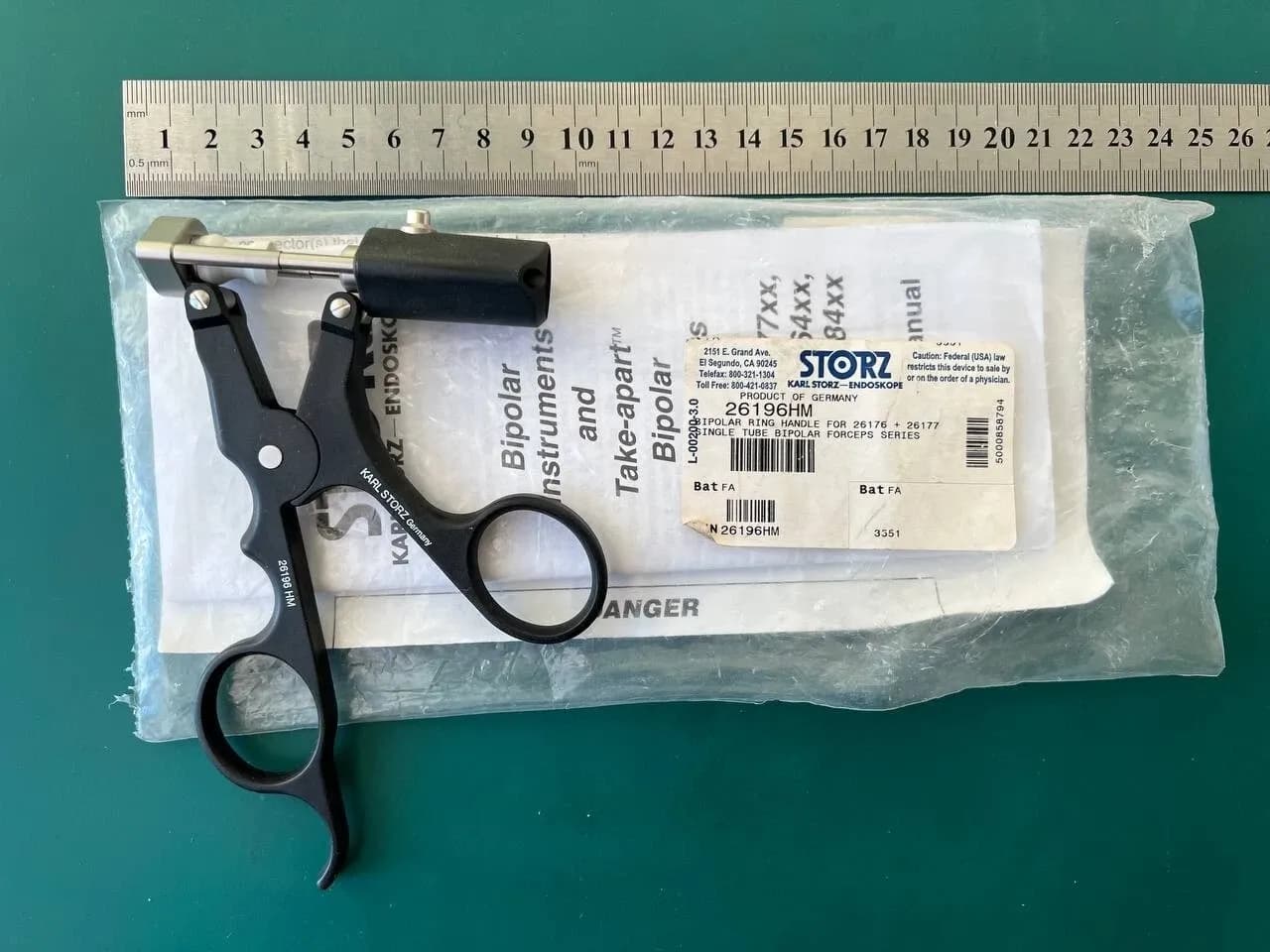 Karl Storz 26196HM Bipolar Ring Handle