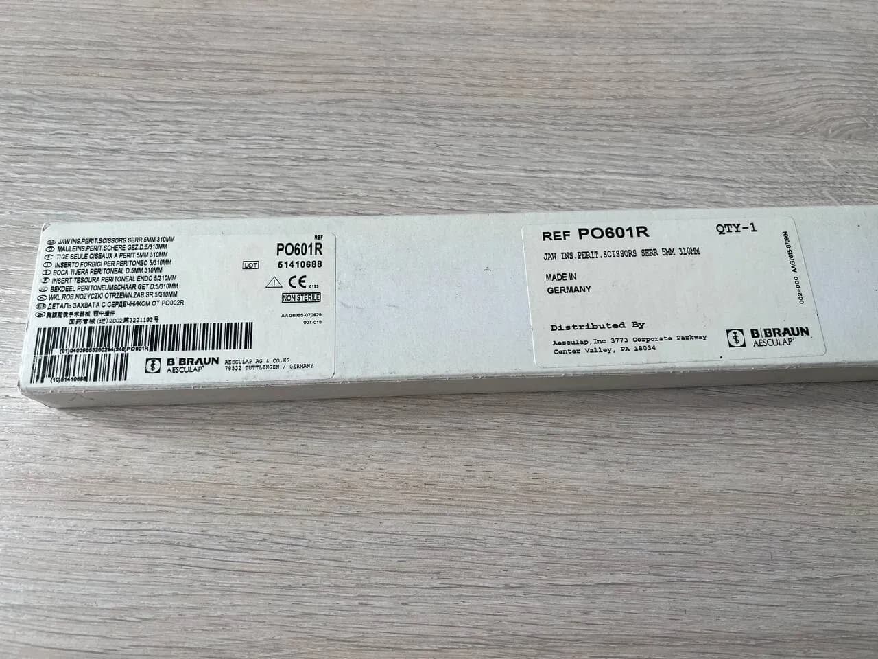 Aesculap PO601R DTEC MONOPOLAR Peritoneal Scissors, jaw inserts 310 mm 5 mm