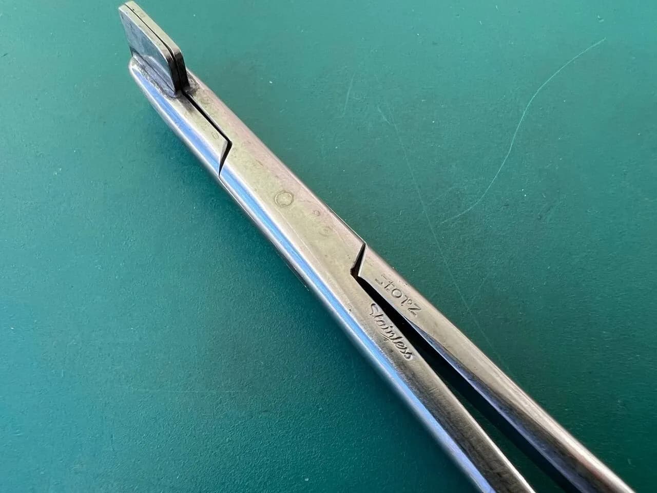 Storz N-1705-92-L Surgical House Gelfoam Press Forceps