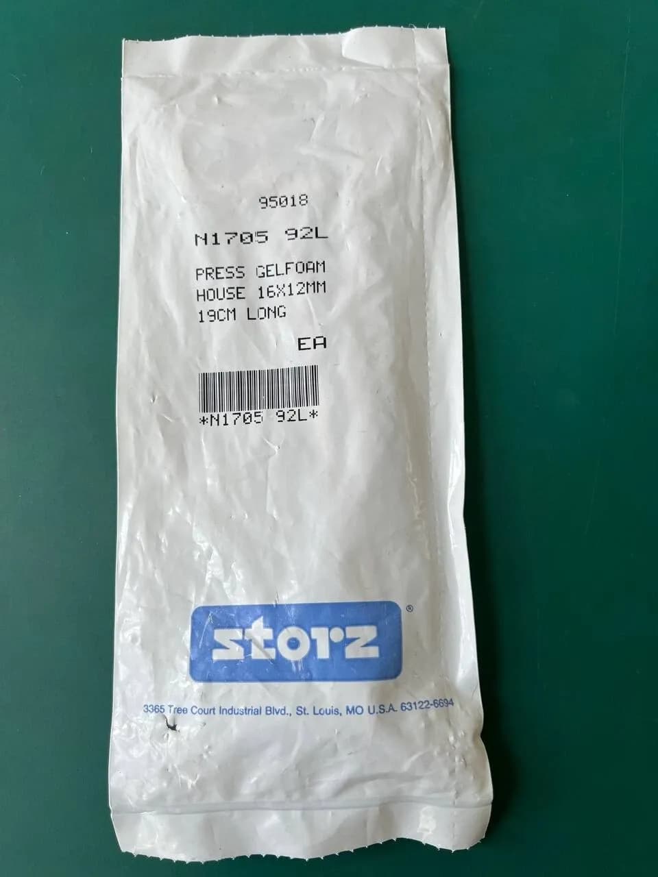 Storz N-1705-92L House Gelfoam Press  12 mm x 16 mm plate 19 cm