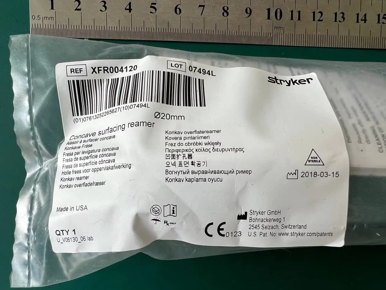 Stryker xfr004120 Concave Surfacing Reamer 20 mm