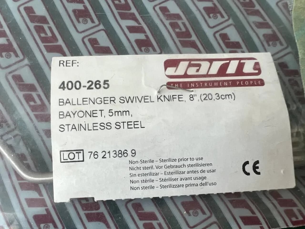 Ніж поворотний Jarit 400-265 Ballenger, багнетний, 5 мм, 8″ 20.3 см