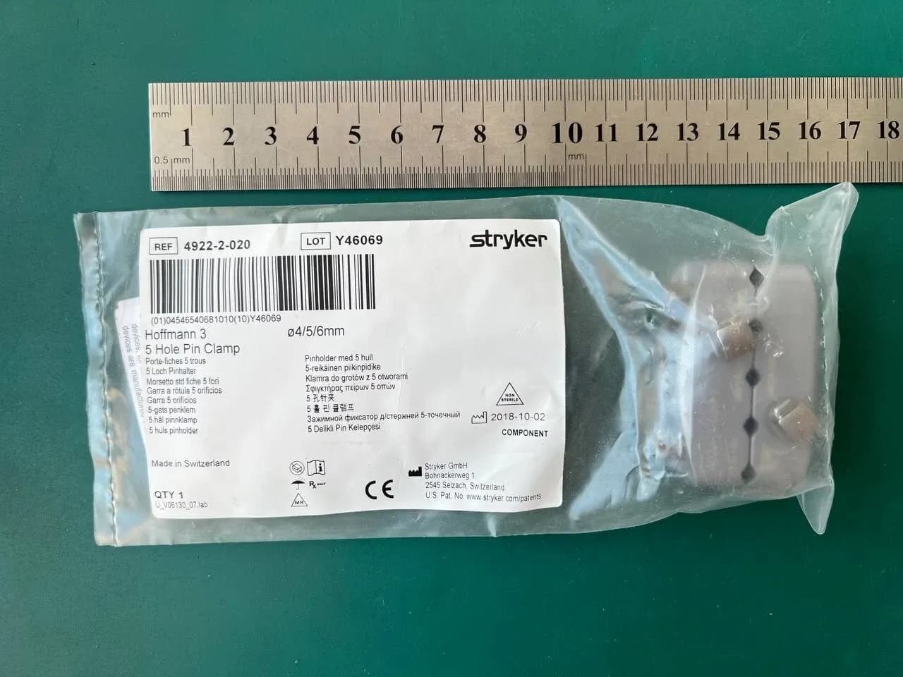 Затискач для спиць Hoffman Stryker 4922-2-020 зовнішній фіксатор, 5 отворів