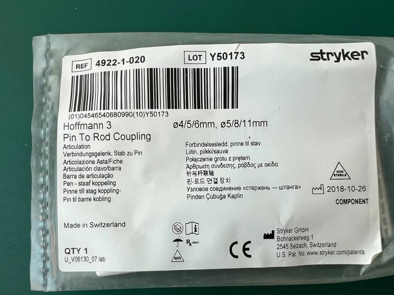 З’єднувач штифт-стрижень Stryker 4922-1-020