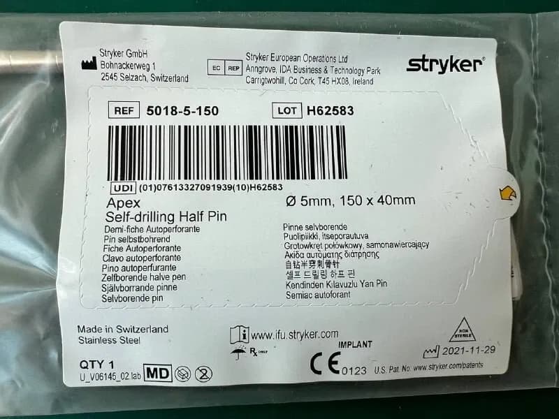Штифт самосвердлувальний Stryker 5018-5-150 Apex 5 mm 150 x 40 mm