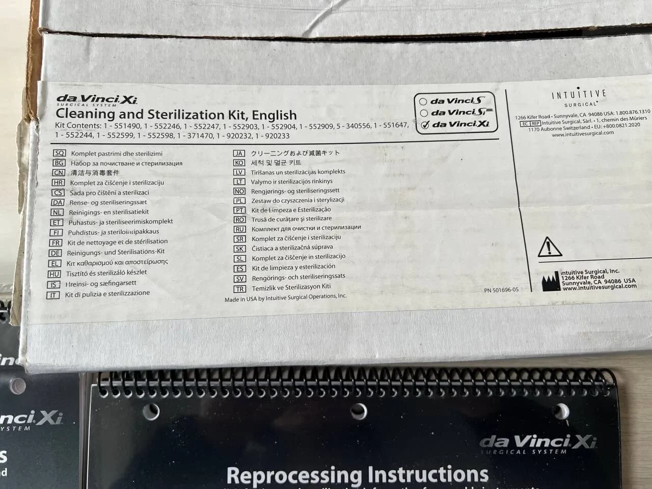 Da Vinci Xi Cleaning and Sterelization Kit, English Ref 470600