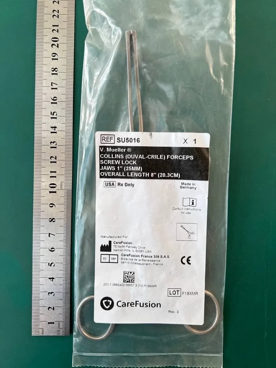 Затискач V. Mueller SU5016 Collins Duval Crile, гвинтовий замок, 1″ (25 mm), 20.3 cm