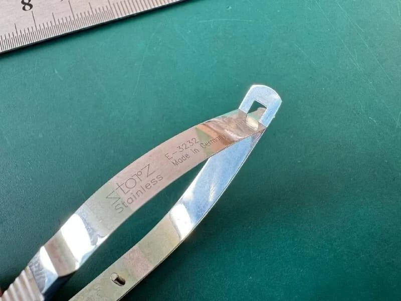 STORZ E-3232 Katzin Curved Corneal Transplant Scissors LEFT