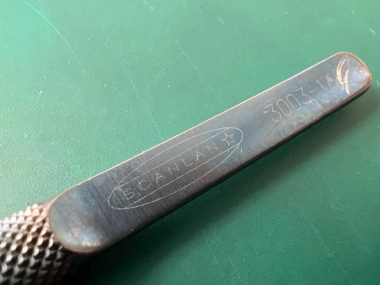 Scanlan 3003-160 Titanium Micro Forceps, Round handle, 1 mm DIAMOND DUST 18.5 cm