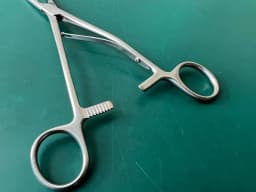 Karl Storz 40400H Fenestrated Grasping Forceps With Ratchet and Medial Joint