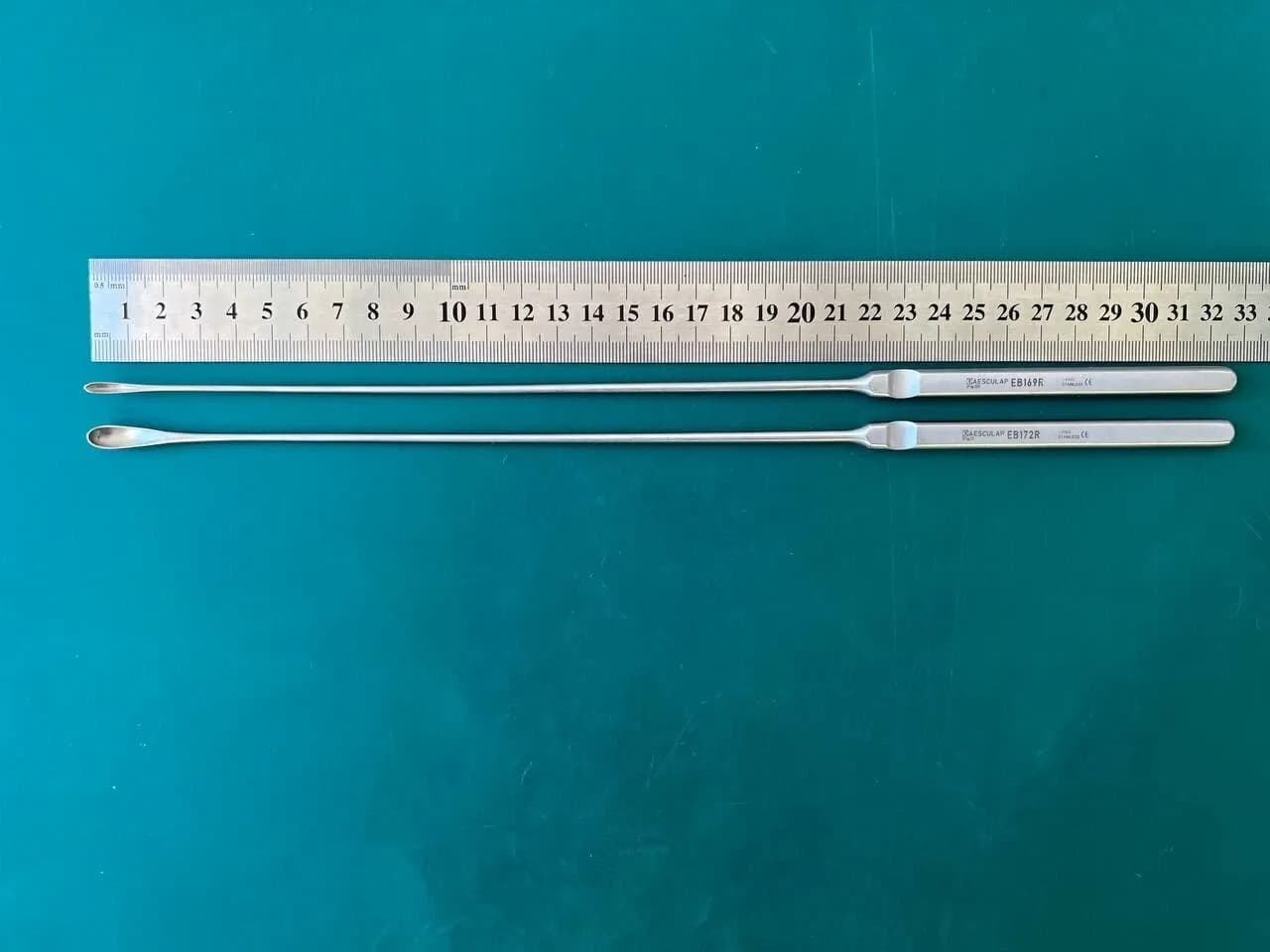 Комплект із 2 ложок для жовчних каменів Aesculap Luer EB169R EB172R (3.4mm № 2, 6.7mm № 00)