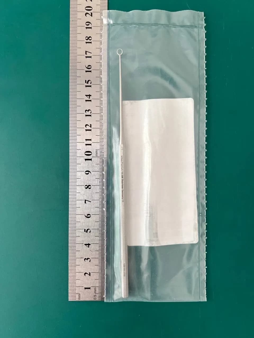 MILTEX 19-298 BUCK Ear Curette, 6-1/2" (16.5 cm), angled, blunt, size 3
