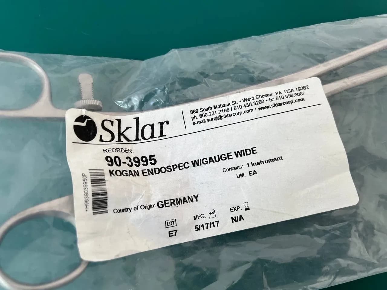 Дзеркало ендоцервікальне Sklar 90-3995 Kogan Endospec з градуюванням, широке