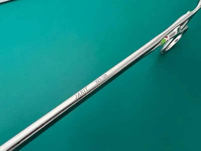Затискач Duval Jarit 323-120, подвійний шарнір, трикутне кільце 10/11mm, вигнутий вліво