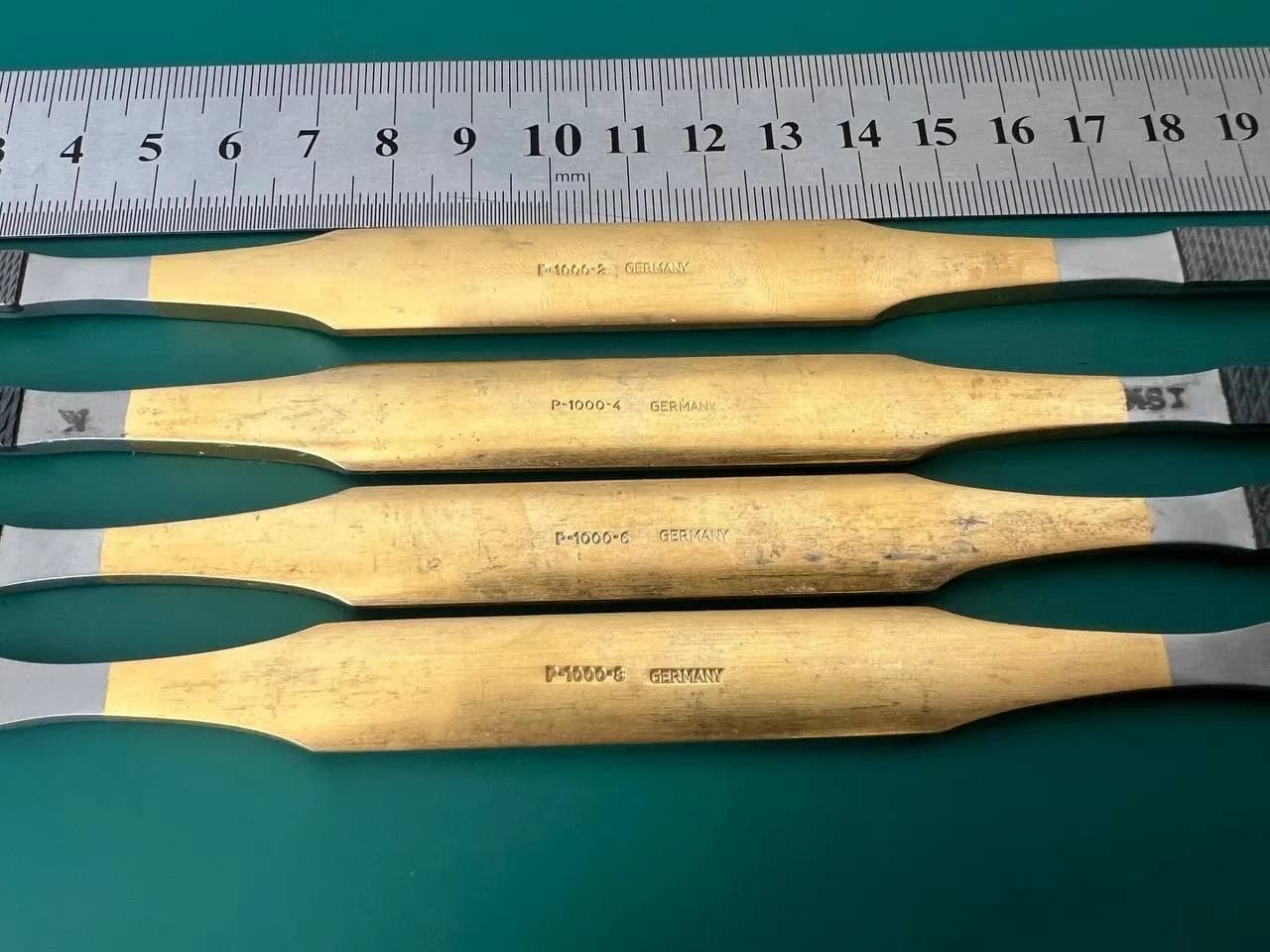 LOT of 4 Storz P1000 Gold Rasp Double-ended Straight Tungsten carbide ends 8-1/2