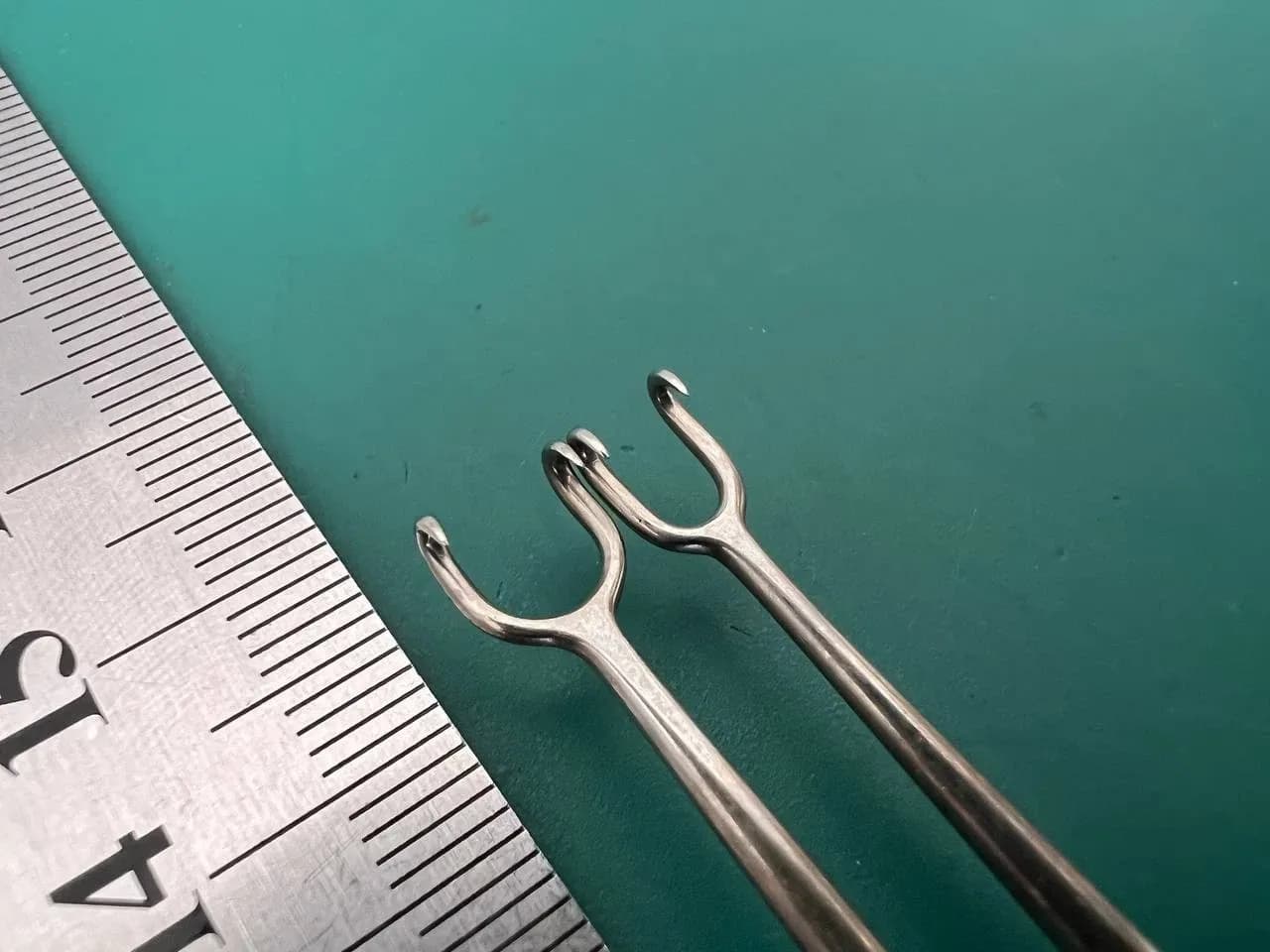 Lot of 2 Karl Storz JOSEPH Double Hook, 15 cm, 7 mm, 5 mm 2 prongs, Sharp 499205