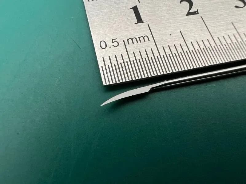 Karl Storz 8656A Sickle Knife, curved, 23 cm Conical, from diameter 3 mm to 1 mm
