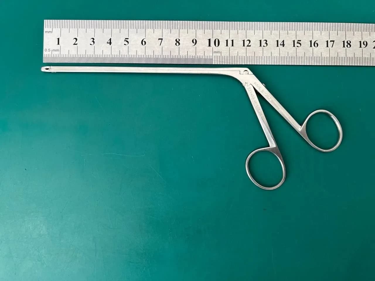 Karl Storz 221454 FISCH Ear Forceps, Round Cupped Jaws, Diameter 3 mm, WL 12.5cm