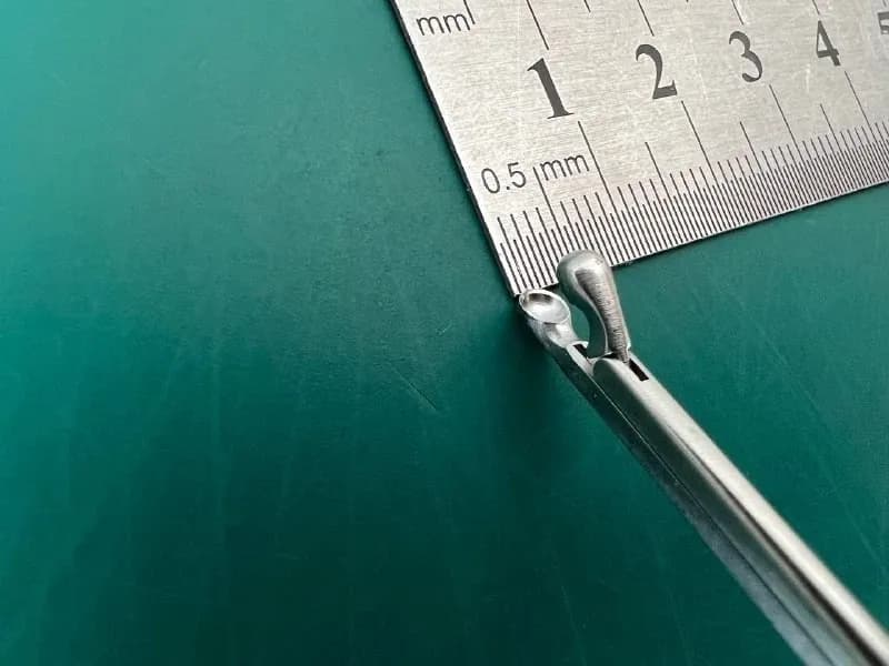 Karl Storz 221454 FISCH Ear Forceps, Round Cupped Jaws, Diameter 3 mm, WL 12.5cm