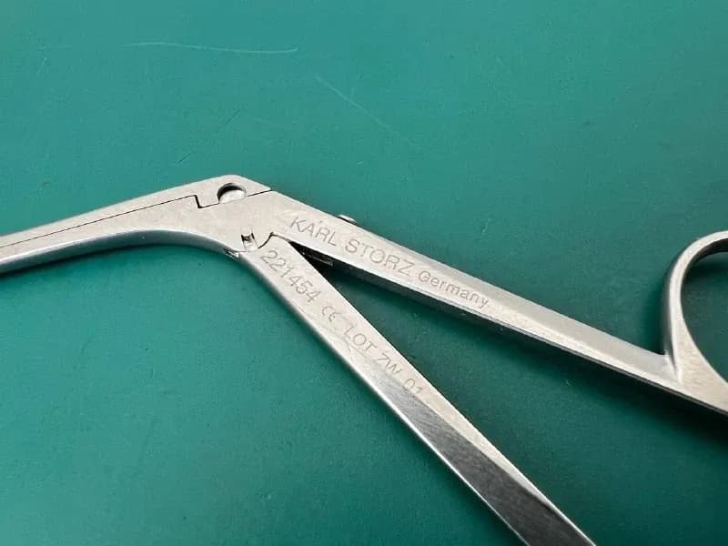 Karl Storz 221454 FISCH Ear Forceps, Round Cupped Jaws, Diameter 3 mm, WL 12.5cm