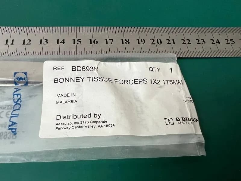 Пінцет тканинний Aesculap BD693R Bonney 1x2 зуб. 175 mm