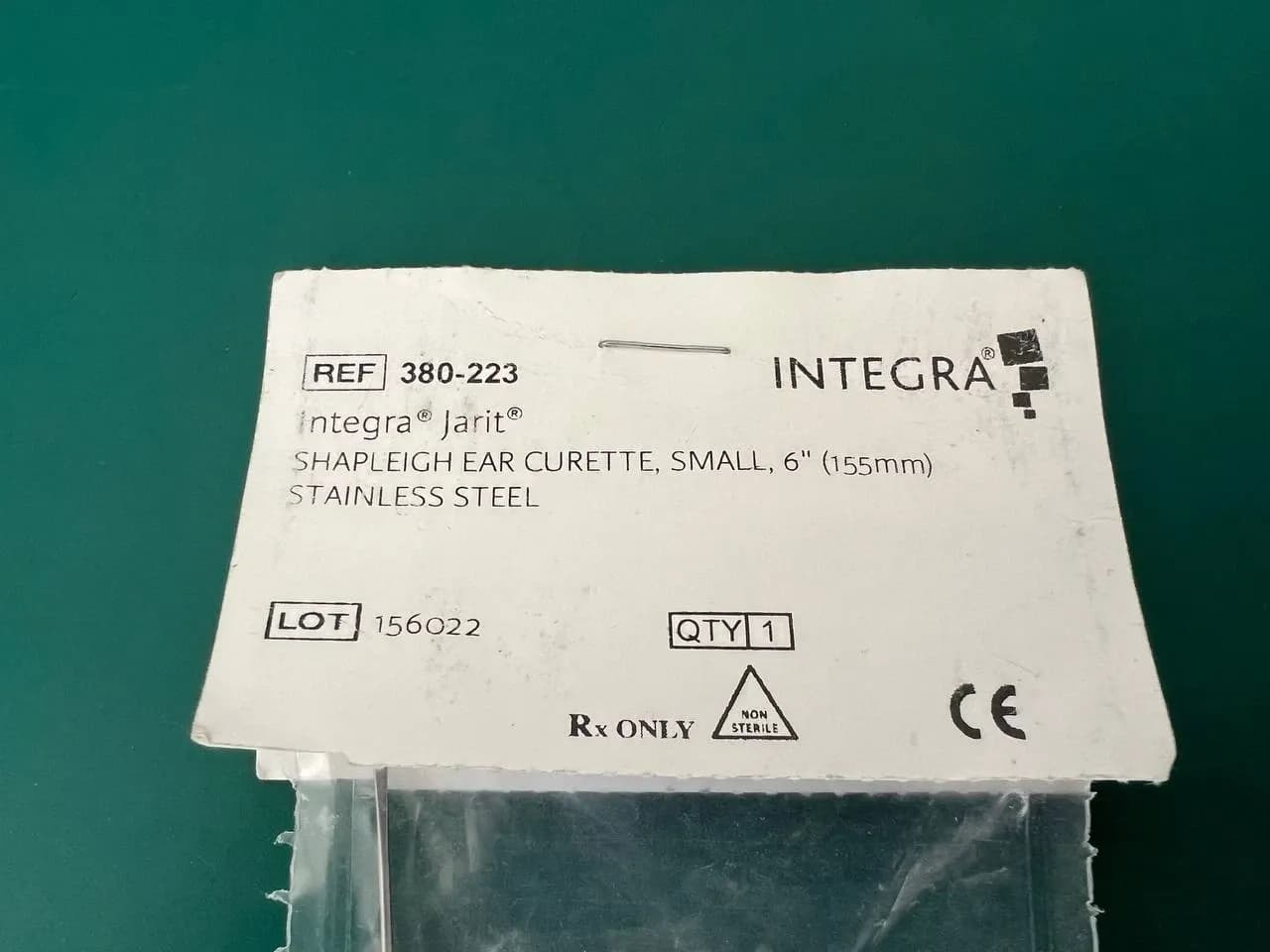 Кюретка вушна Jarit 380-223 Shapleigh зубчаста, мала петля, пряма, 6″