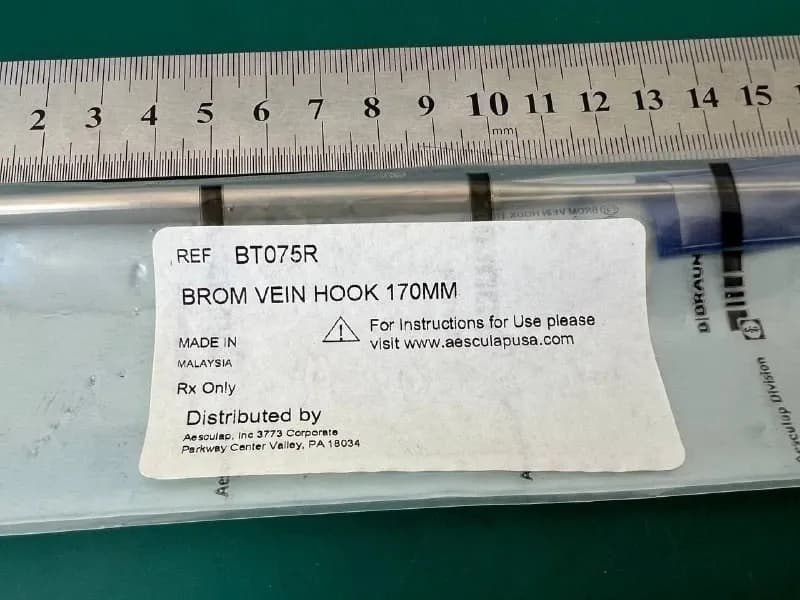 Гачок для нервів і судин Aesculap BT075R BROM, 170 mm (6 3/4"), 1 зубець, 6mm