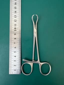 398.41 Reduction Forceps with points, broad, ratchet, Germany