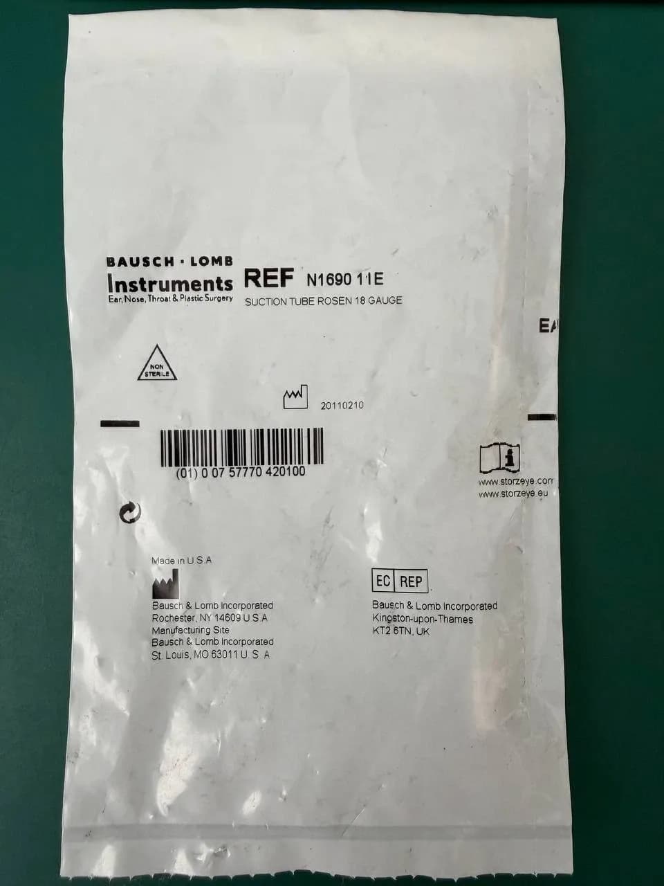 Аспіраційна трубка Bausch & Lomb N1690 11E Rosen 18 Gauge