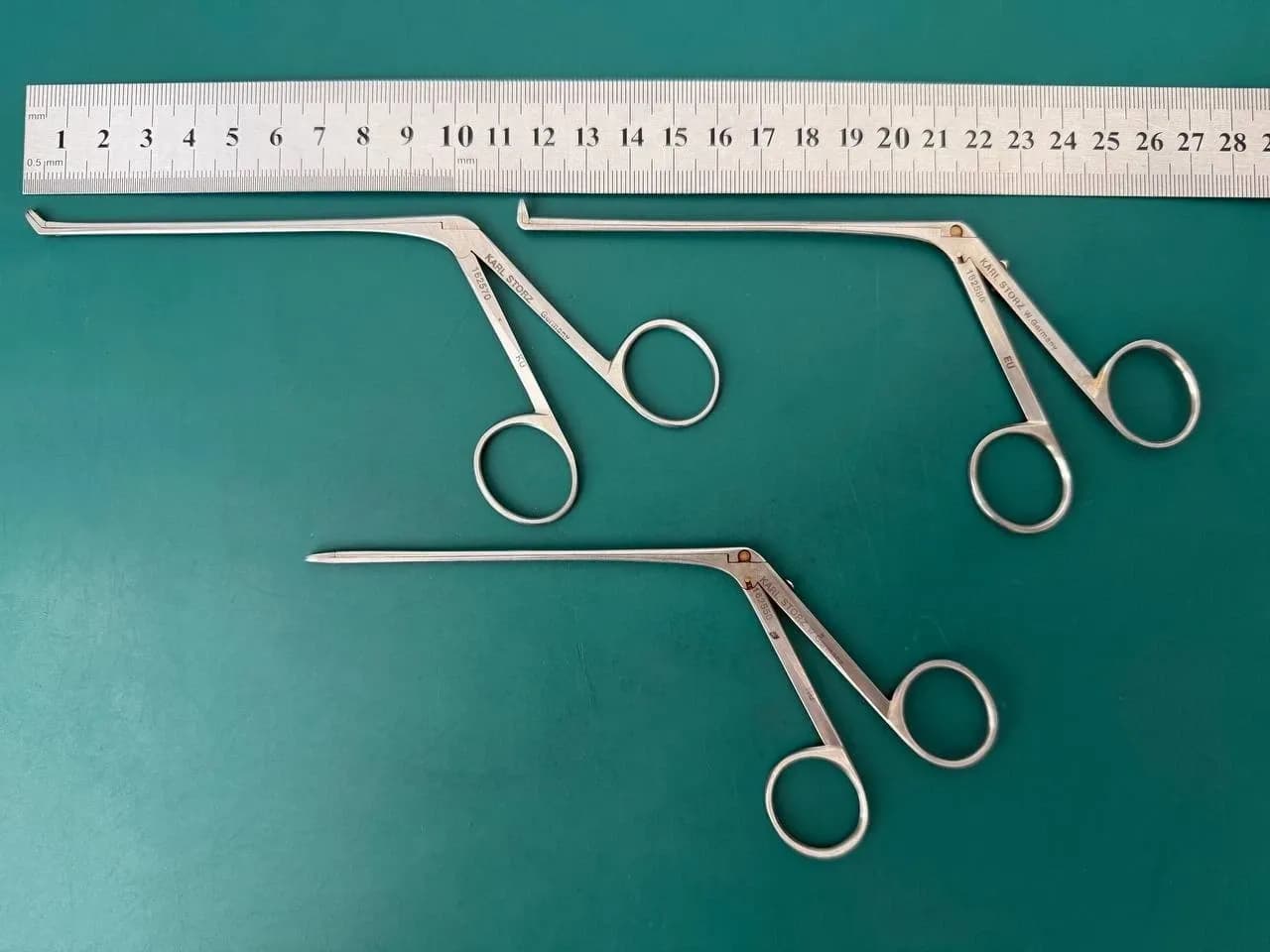 Lot of 3 Karl Storz Strumpel Ear Forceps, 162550, 162580, 162570