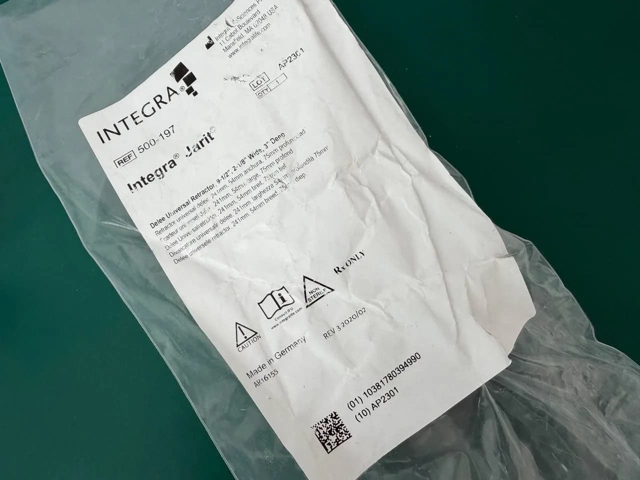 Ретрактор універсальний Jarit 500-197 DeLee, 9.5″, глибока лопать 2 1/8″ x 3″