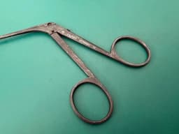 Richards 23-0063 Ebony Surgical Ear Scissors Left Curved Jaw ENT