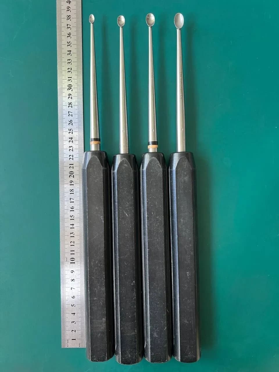LOT OF 4 Life Instruments Long Handle Curettes 15" Straight
