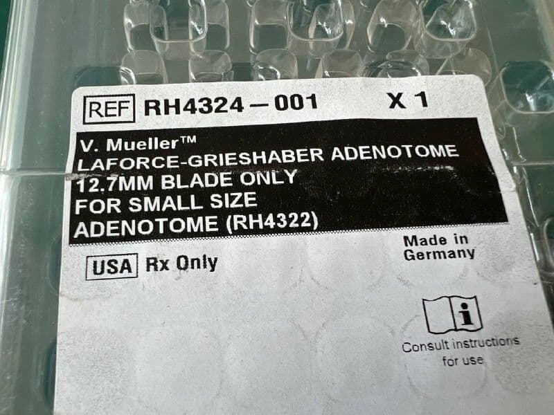 V.Mueller RH4324-001 Laforce-Grieshaber Adenotome 12.7 mm Blade only for small