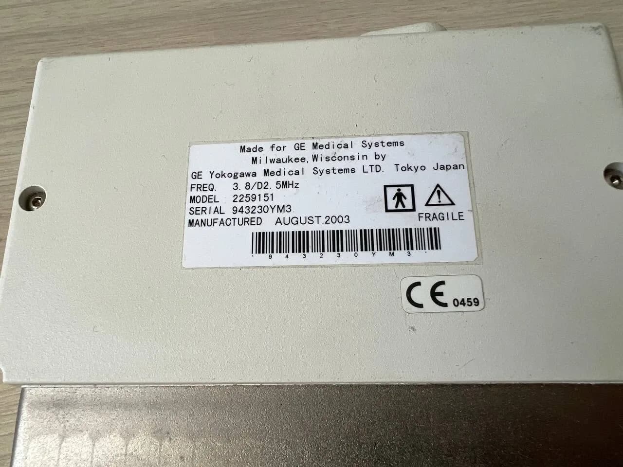 GE Yokogawa 2259151 C358 Ultrasound Transducer Probe C358