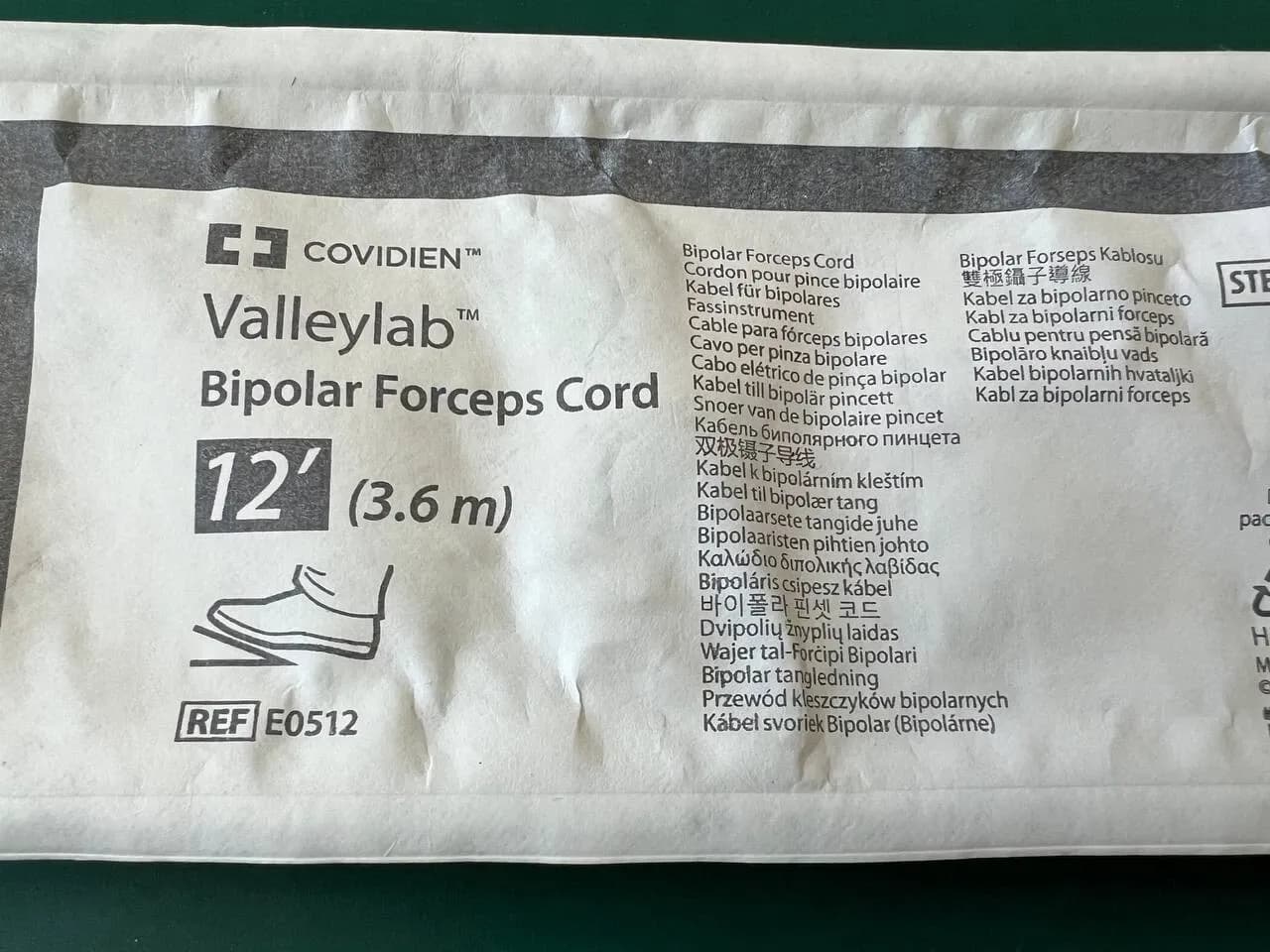 Кабель біполярного пінцета Valleylab Covidien E0512, 3.6 м (12')