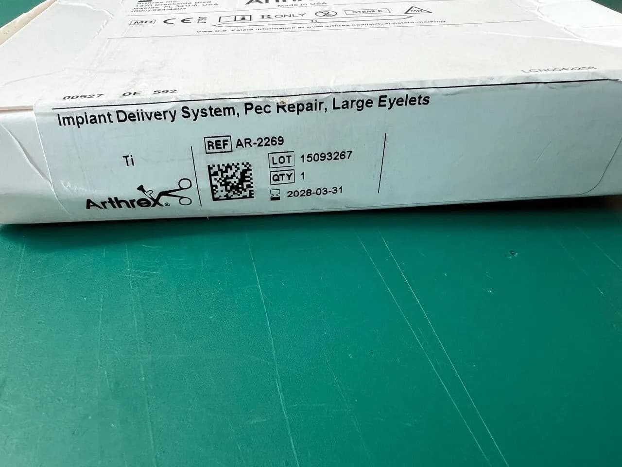 Arthrex AR-2269 Large Pec Button Kit Exp 2028-03-31