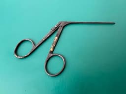 Richards 13-1025, Cupped Forceps Curved Left, 4mm Jaw, Ebonized