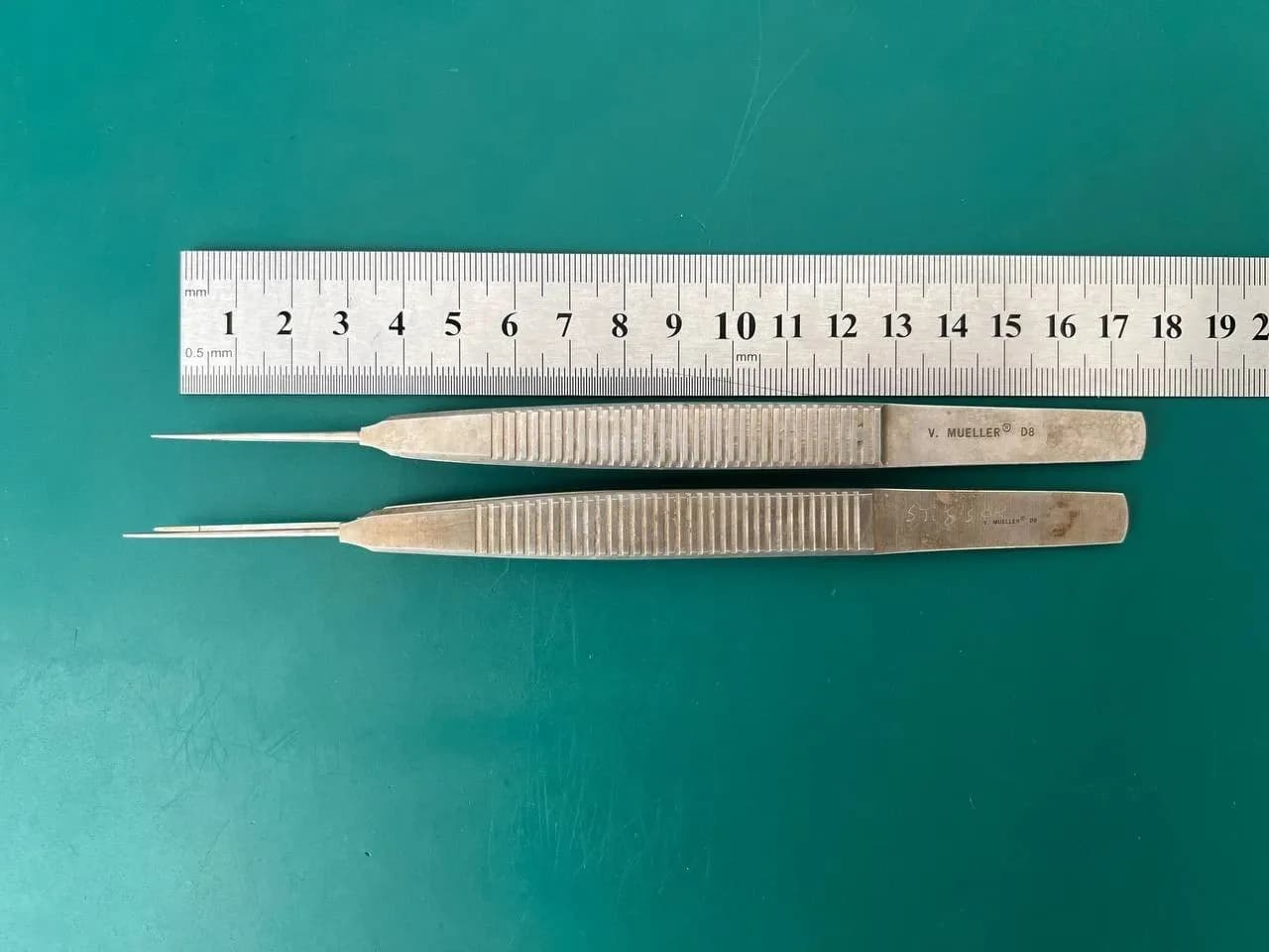 Lot of 2 V.Mueller D8 Micro-Infertil<wbr/>ity Tying Forceps, micro forceps