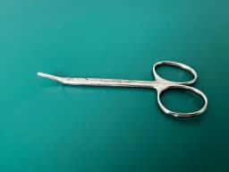 MILTEX 18-1604 AEBLI Corneal Scissors, 4" (10.2 cm), angled on flat, left