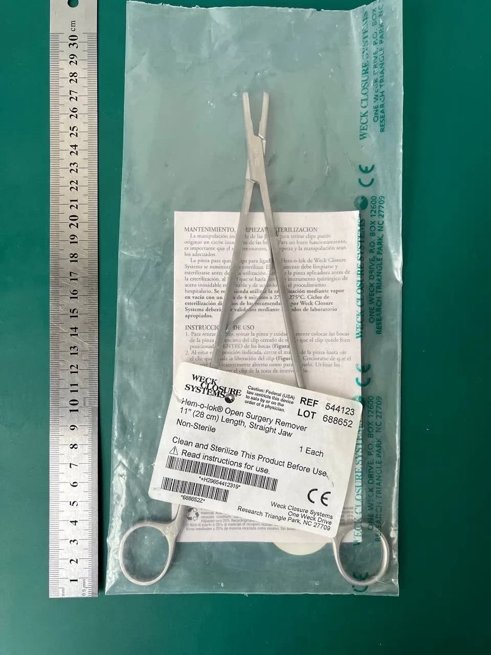 Weck 544123 Hem-O-Lok Remover 28 cm, Ligating Clip Appliers