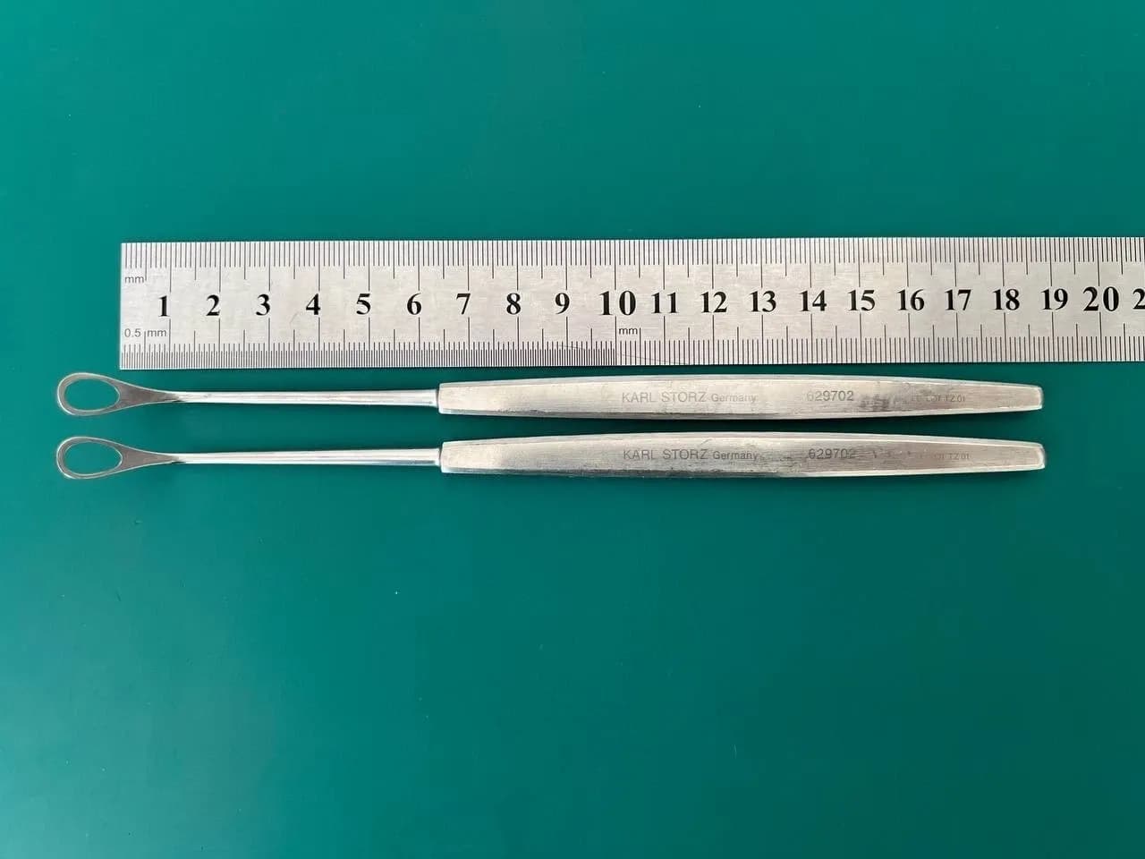 Lot of 2 Karl Storz 629702 Antrum Curette, 7" 19 cm