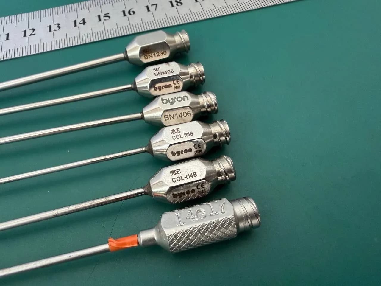 Lot of 6 Byron Liposuction Cannula, Lamis Cannula, Spiral Cannula, BN1406